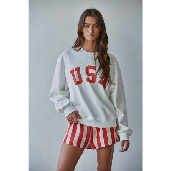 BY TOGETHER Pants - NEW BY TOGETHER freedom stripe shorts in red white